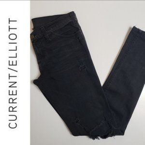 Current Elliott Black Distressed Jeans